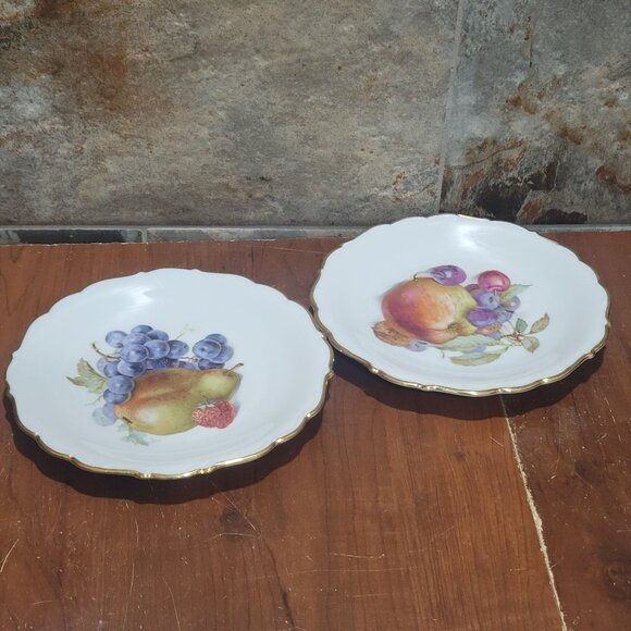 Schumann Arzberg Germany Fruit Pear Peaches Salad Dessert Plate Set of 2 - Picture 4 of 12